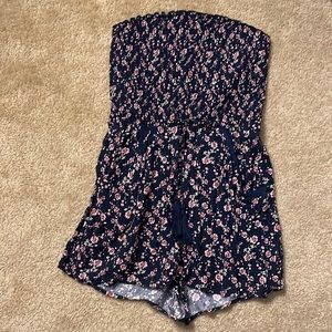 Blue floral romper